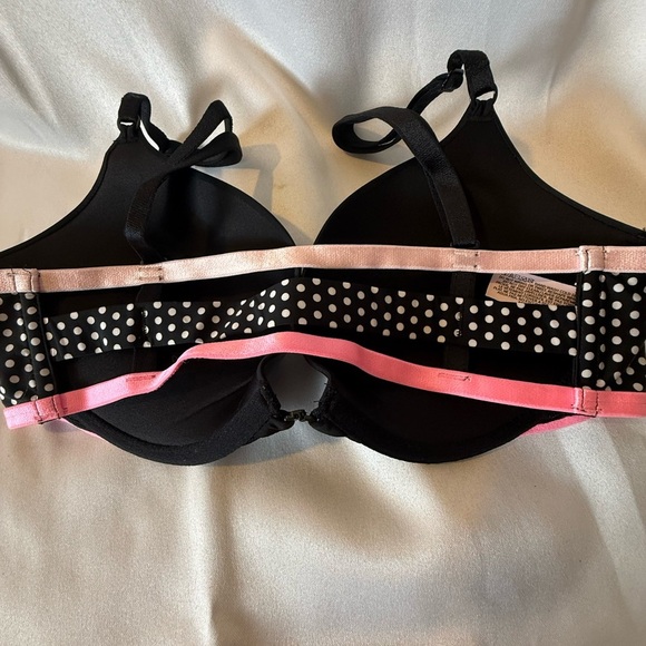 Black and Pink Polka Dot Women's Bra - Picture 9 of 10